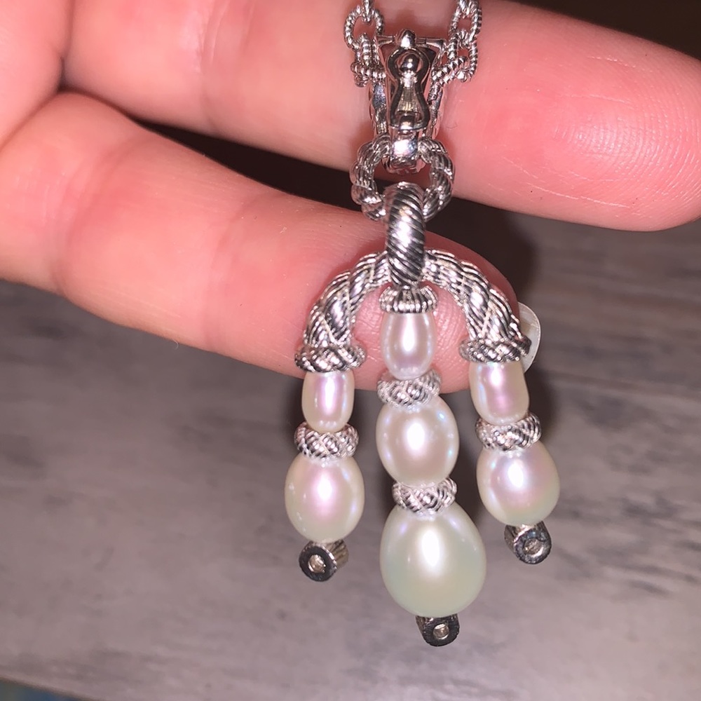 Judith Ripka Pearl necklace & enhancer set - Picture 3 of 7